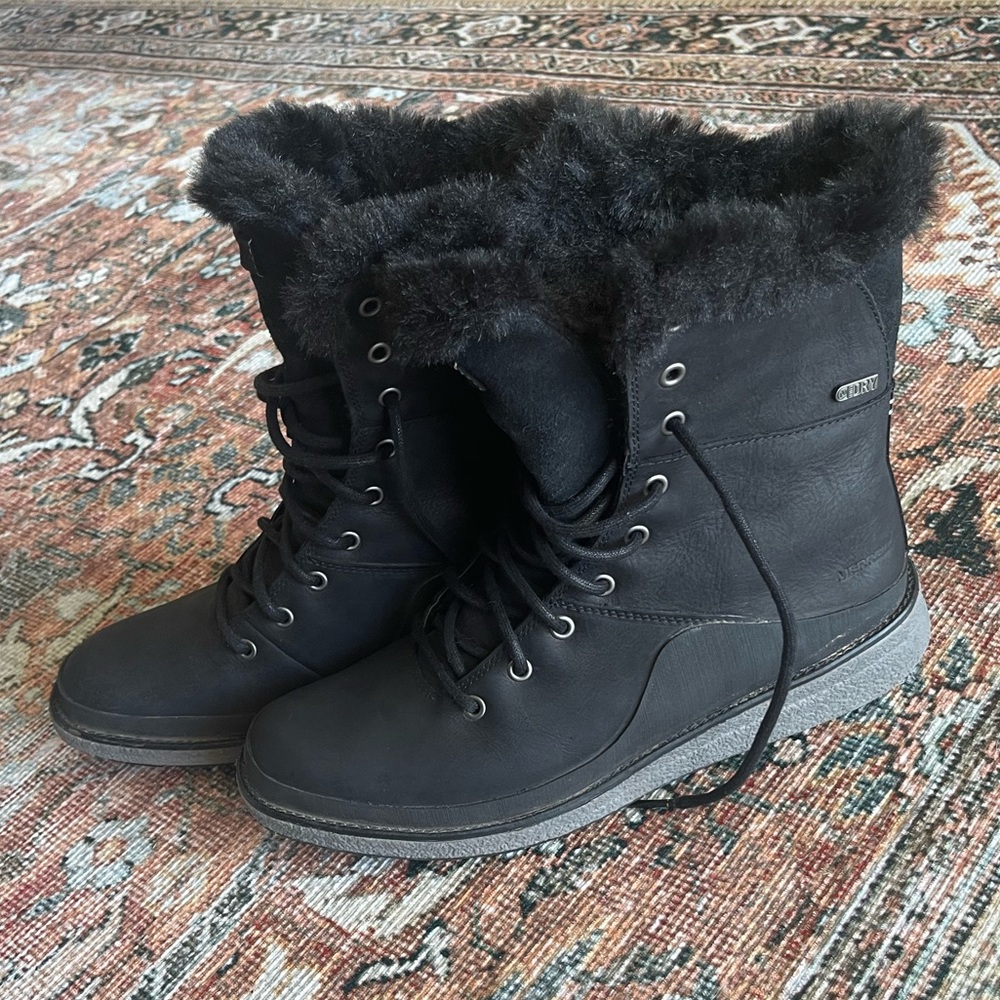 Merrell black fur boots